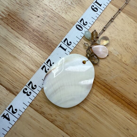 J. Jill 925 Italy Shell Pendant Necklace W/ Gemstone Accents On Sterling Silver - Picture 8 of 13